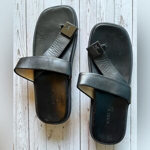 Louis Vuitton Black Leather Sandals, Size 39/U.S. Women’s 8.5-9